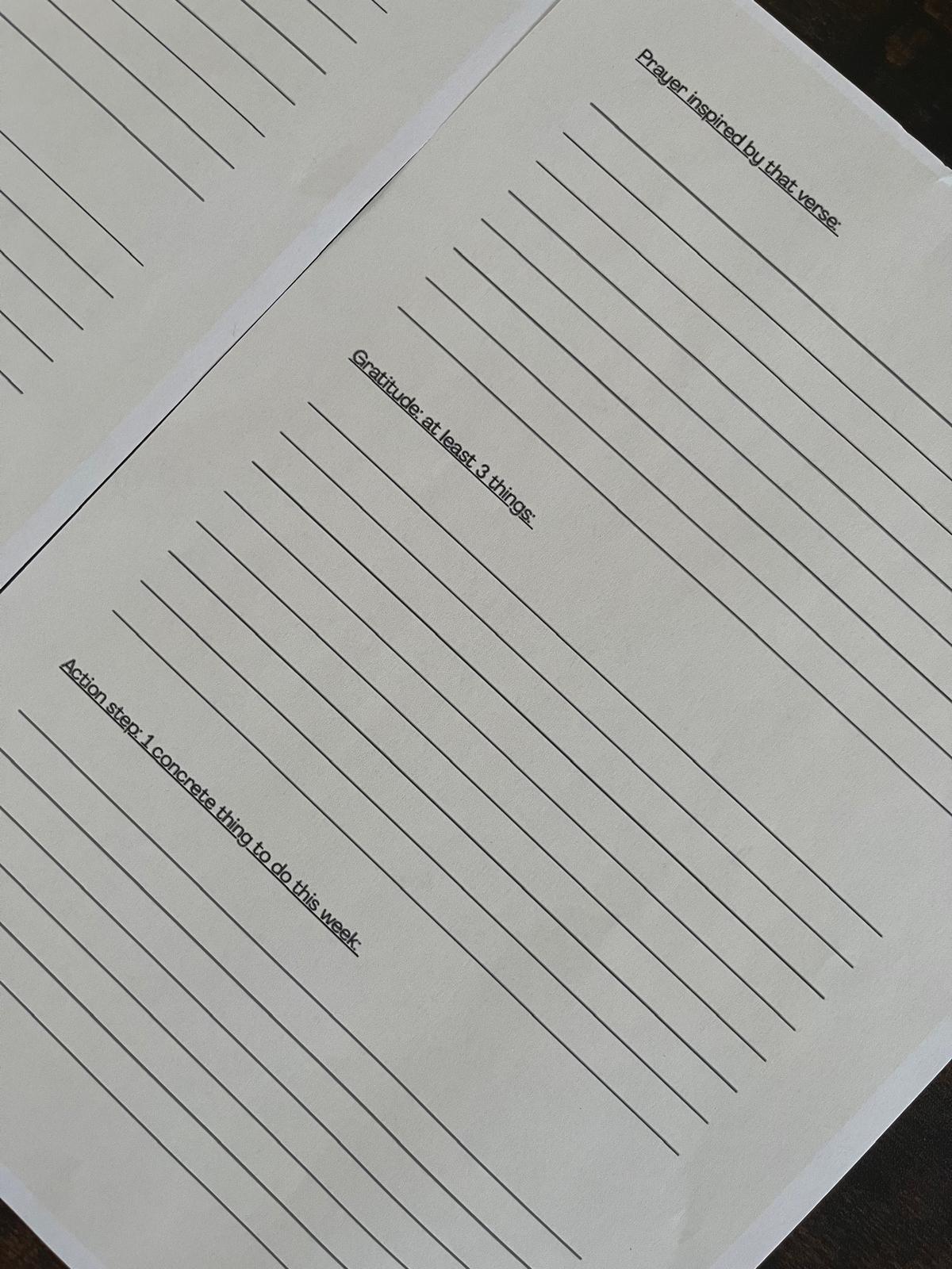 Bible Journaling PDF (2 Pages) – Printable Template for Reflection & Prayer